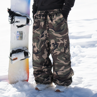 Herren Camouflage Cargo-Snowboardhose in Grün