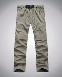 Herren Cargohose mit Reißverschlusstaschen und verstellbarem Bund in Khaki