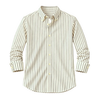 Herren Hemd mit Button-Down-Kragen, langen Ärmeln und Streifenmuster in Gelb