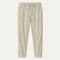 Herren Hose mit elastischem Bund und Kordelzug sowie geradem Bein in Beige