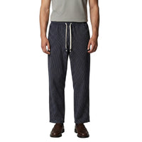 Herren-Hose mit Streifenmuster und Kordelzug in Blau