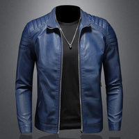 Herren Jacke mit Reißverschluss, Stehkragen und Schulterdetails in Blau
