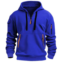 Herren Kapuzenpullover mit Reißverschlusstaschen in Blau