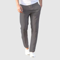 Herren-Leinenhose mit Kordelzug in Grau
