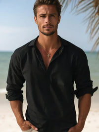Herren-Pullover mit langem Arm und lockerer Passform in Schwarz