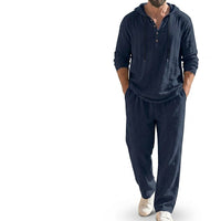Herren-Set aus Kapuzenpullover und Hose in Marineblau