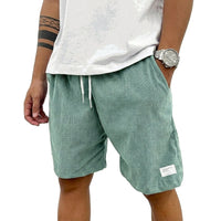 Herren Shorts mit Kordelzug und aufgenähtem Etikett in Hellgrün