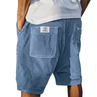 Herren Shorts mit Rippenstruktur und aufgesetzten Taschen in Blau
