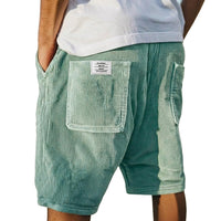 Herren Shorts mit Rippenstruktur und aufgesetzten Taschen in Grün