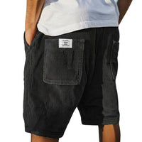 Herren Shorts mit Rippenstruktur und aufgesetzten Taschen in Schwarz