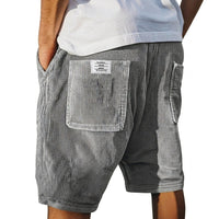 Herren Shorts mit Rippenstruktur und aufgesetzten Taschen in Grau