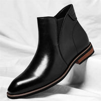 Herren-Stiefeletten mit elastischen Seiteneinsätzen in Obsidianschwarz