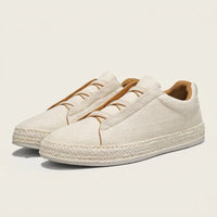 Herren Strick-Slip-On-Sneaker mit Jute-Besatz in Creme