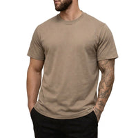 Herren-T-Shirt mit Rundhalsausschnitt und kurzen Ärmeln in Khaki