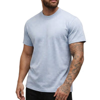 Herren-T-Shirt mit Rundhalsausschnitt und kurzen Ärmeln in Blau