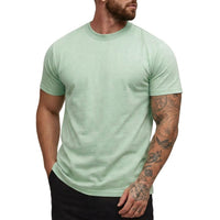 Herren-T-Shirt mit Rundhalsausschnitt und kurzen Ärmeln in Minzgrün