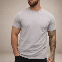 Herren-T-Shirt mit Rundhalsausschnitt und kurzen Ärmeln in Grau