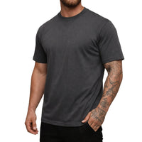 Herren-T-Shirt mit Rundhalsausschnitt und kurzen Ärmeln in Dunkelgrau