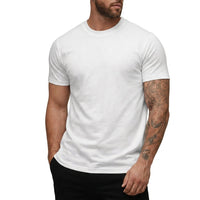 Herren-T-Shirt mit Rundhalsausschnitt und kurzen Ärmeln in Weiß