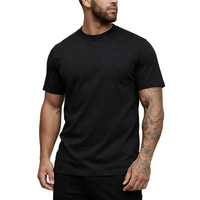Herren-T-Shirt mit Rundhalsausschnitt und kurzen Ärmeln in Schwarz