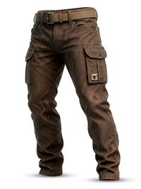 Herren Utility-Cargohose mit Gürtel in Braun