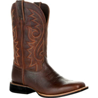 Herren Westernstiefel mit geprägtem Schaft und Zuglaschen in Braun