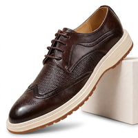 Herren Wingtip Schnürschuhe im Brogue-Stil in Braun