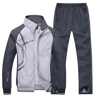 Herren Zweiteiliger Trainingsanzug mit Reißverschlussjacke und Hose in Grau