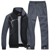 Herren Zweiteiliger Trainingsanzug mit Reißverschlussjacke und Hose in Schwarz