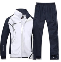 Herren Zweiteiliger Trainingsanzug mit Reißverschlussjacke und Hose in Weiß