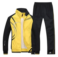 Herren Zweiteiliger Trainingsanzug mit Reißverschlussjacke und Hose in Gelb