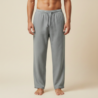 Herrenhose mit Kordelzug und geradem Bein in Grau
