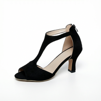 Damen Sandalen Absatz Pumps Abend in Schwarz