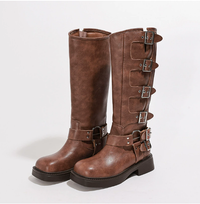 Francesca | Blockabsatz Gepolstert Stiefel in Braun