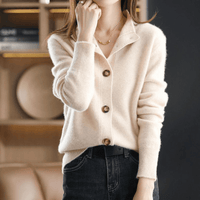 Hanna | Stilvolles Damen Strick-Gilet modern in Beige