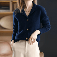 Hanna | Stilvolles Damen Strick-Gilet modern in Dunkelblau