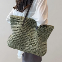 Damen Groß Shopper Schultertasche | Moderner in Armeegrün