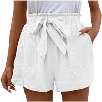Hochtaillierte Shorts mit Klassischem Schnitt für Frauen | Ideal für den Sommer und Freizeitaktivitäten in Weiß