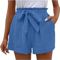 Hochtaillierte Shorts mit Klassischem Schnitt für Frauen | Ideal für den Sommer und Freizeitaktivitäten in Blau