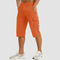 Leichter Cargo-Shorts mit elastischem Bund für Herren | Ideal für den Sommer in Orange