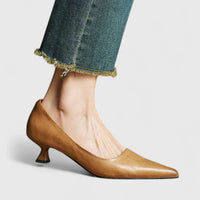 Felicity | Spitze Zehe Verstellbar Absatzschuhe in Beige