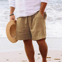 Lange Shorts mit verstellbarem Bund für Herren | Ideal für den Sommer in Beige