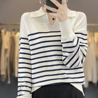 Phidi - Maritimer Chic trifft auf Wohlfühlkomfort mit dem gestreiften Pullover in Weiß