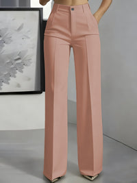 Isabella | Hochtaillierte Anzughose Gerader Schnitt in Hellrosa