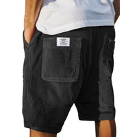 Jasper | Herren Cord Shorts mit elastischem Bund in Schwarz