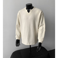 Jonas | Herren Grobstrick Pullover mit V-Kragen in Aprikose