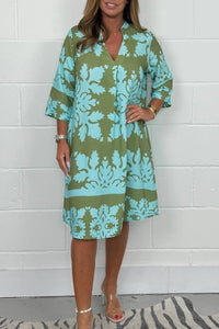 Colette | V-Ausschnitt Kleid in Grün
