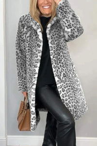 ZOE – Damen-Wintermantel mit Animal-Print in Grau