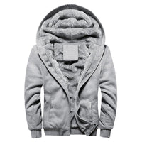 Men's Casual Fleece Hooded Jacket in Grau