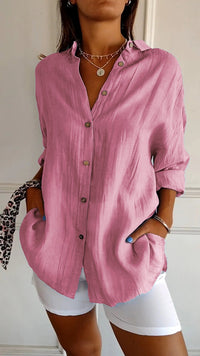 Elegante leichte Bluse für Frauen | Lange Ärmel in Rosa